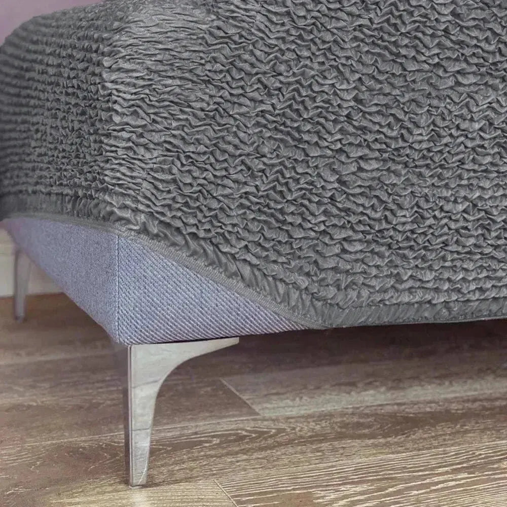 Dark Gray Microfibra Ottoman Slipcover