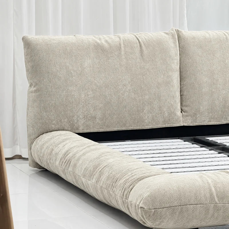 Custom Bed Frame Cover — Blossom · Champagne Cream