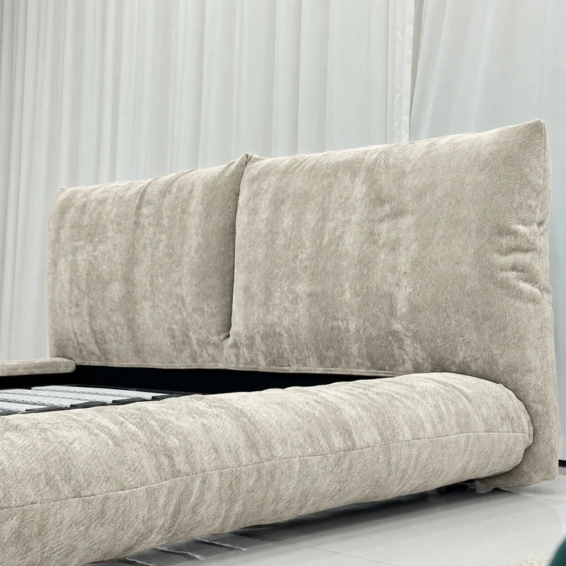 Custom Bed Frame Cover — Blossom · Champagne Cream