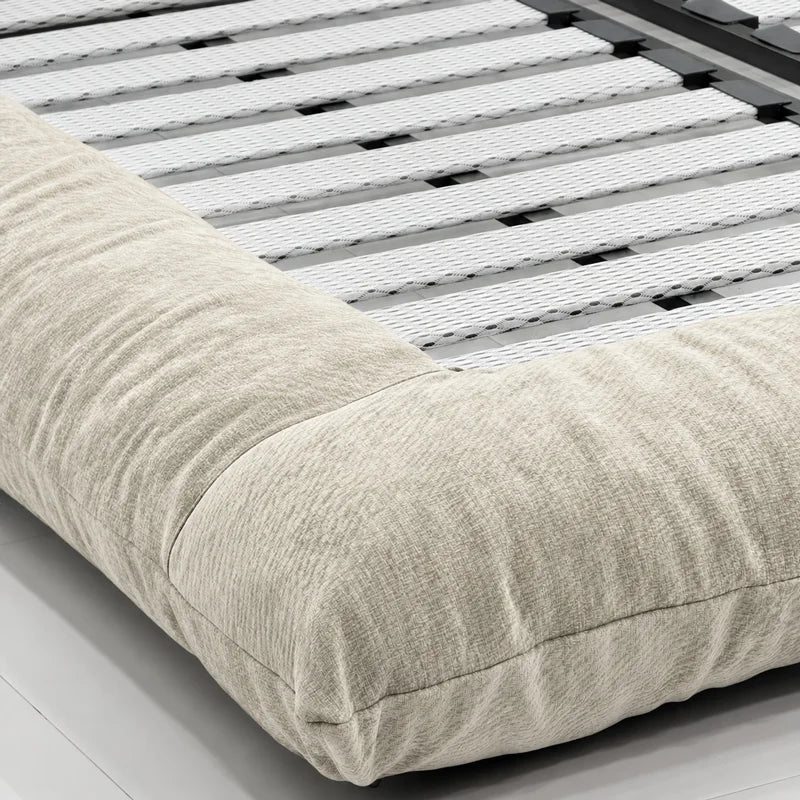 Custom Bed Frame Cover — Blossom · Champagne Cream