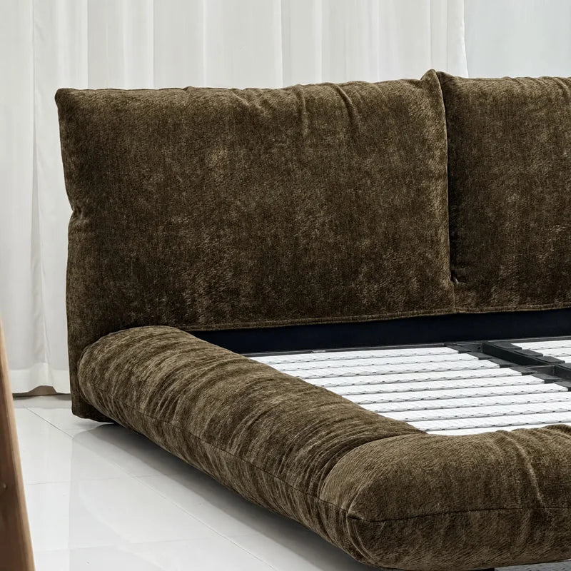 Custom Bed Frame Cover — Blossom · Espresso Bark