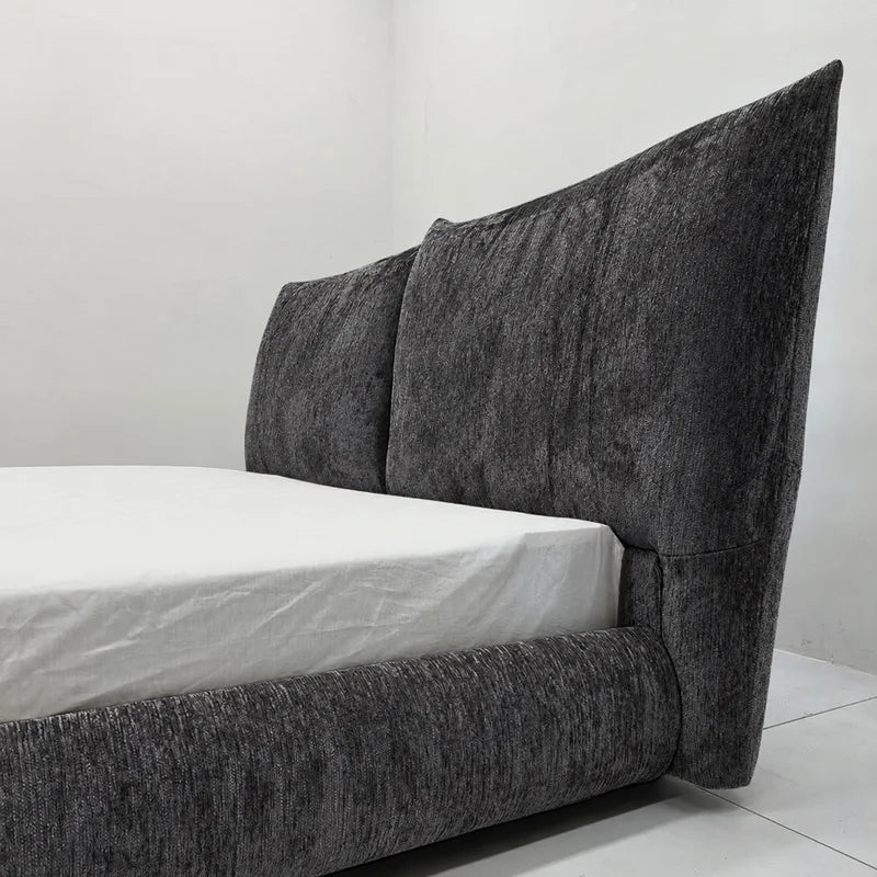 Custom Bed Frame Cover — Blossom · Graphite Slate