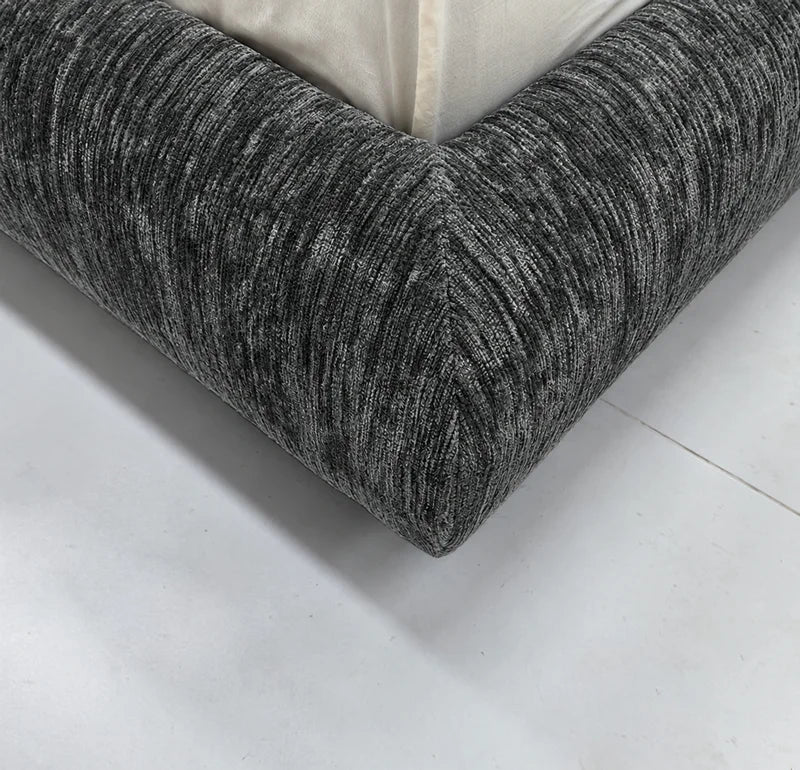 Custom Bed Frame Cover — Blossom · Graphite Slate