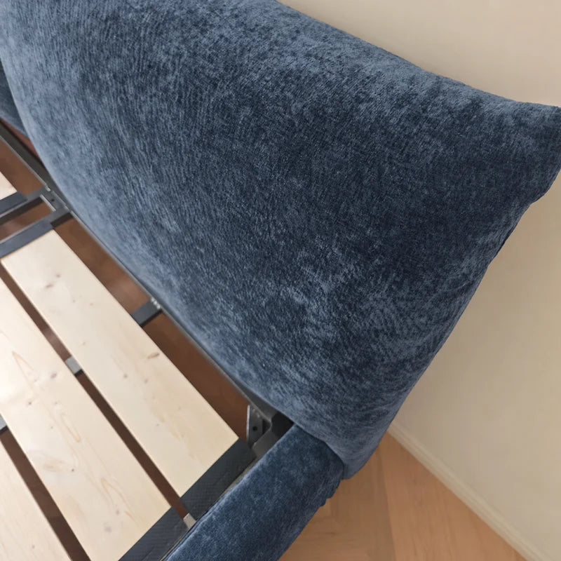 Custom Bed Frame Cover — Blossom · Haze Blue