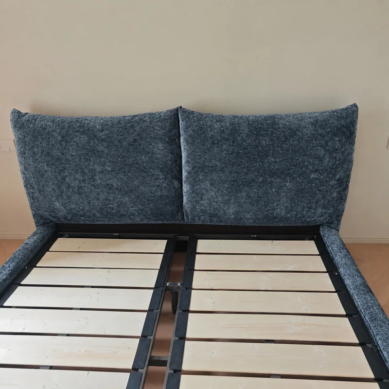 Custom Bed Frame Cover — Blossom · Haze Blue