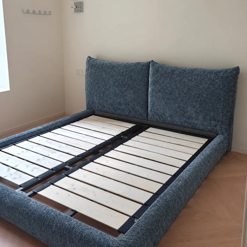 Custom Bed Frame Cover — Blossom · Haze Blue