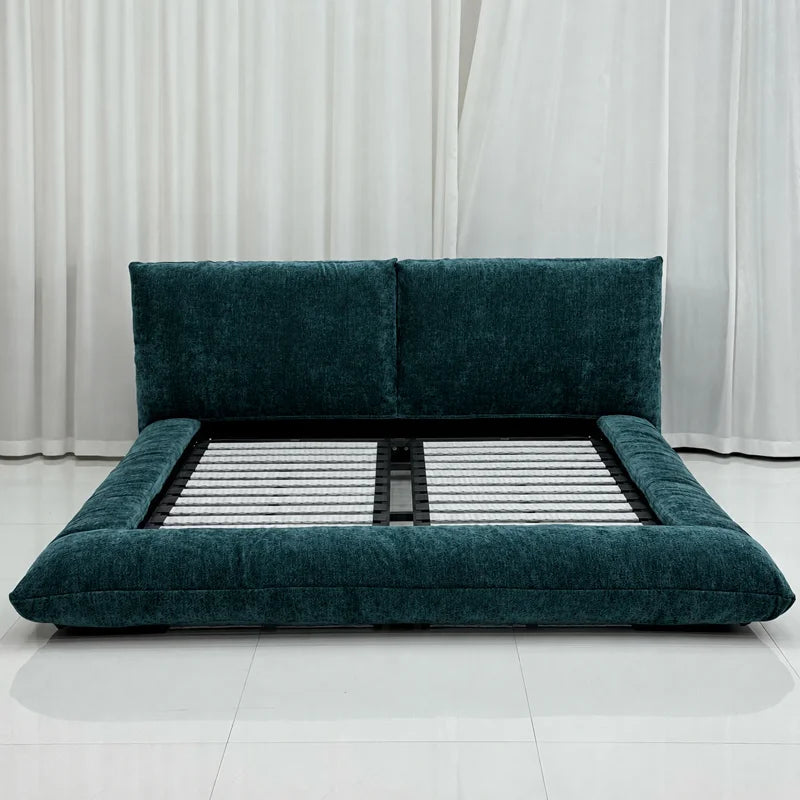 Custom Bed Frame Cover — Blossom · Regal Peacock