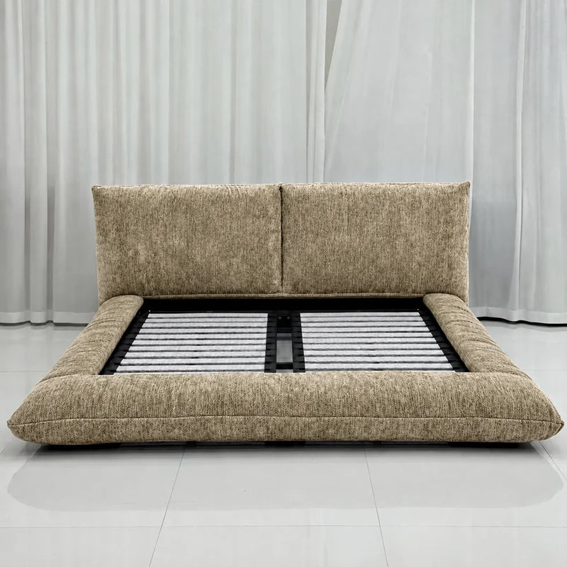 Custom Bed Frame Cover — Blossom · Savannah Khaki