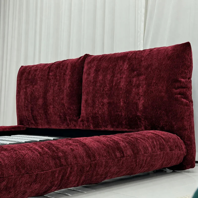 Custom Bed Frame Cover — Blossom · Velvet Merlot
