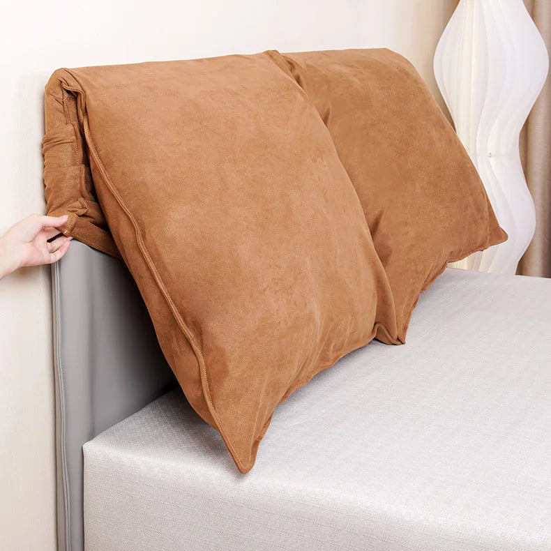 Custom Headboard Cover with Oversized Reading Cushions