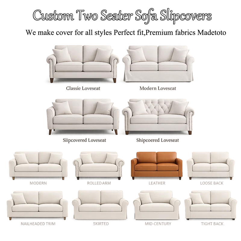 Custom Slipcover for Two Seater Sofa
