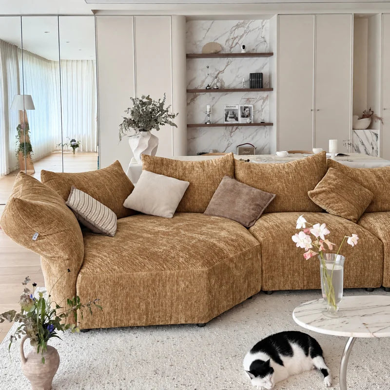 Custom Sofa Slipcover — Blossom · Amber Maple