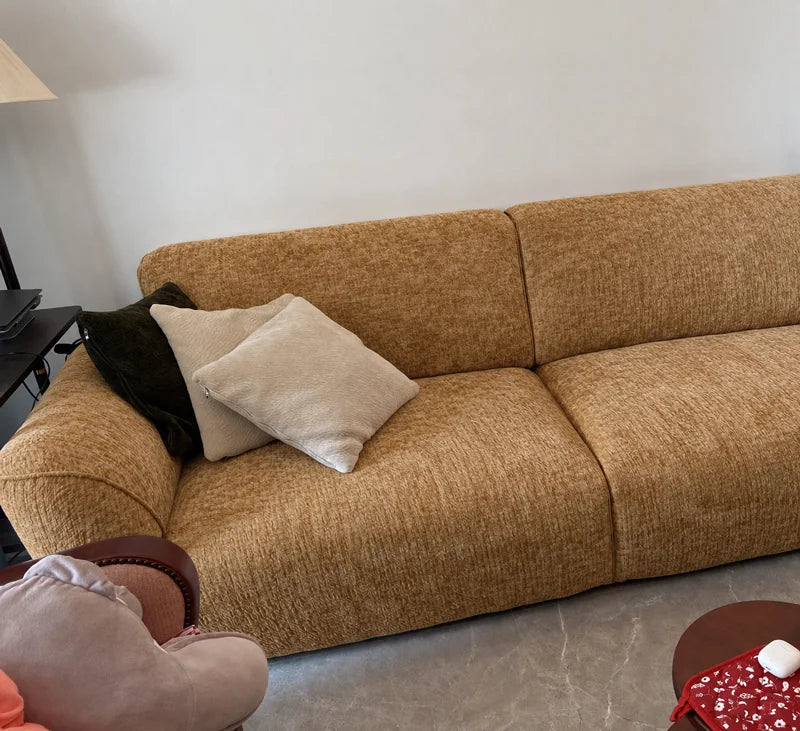 Custom Sofa Slipcover — Blossom · Amber Maple