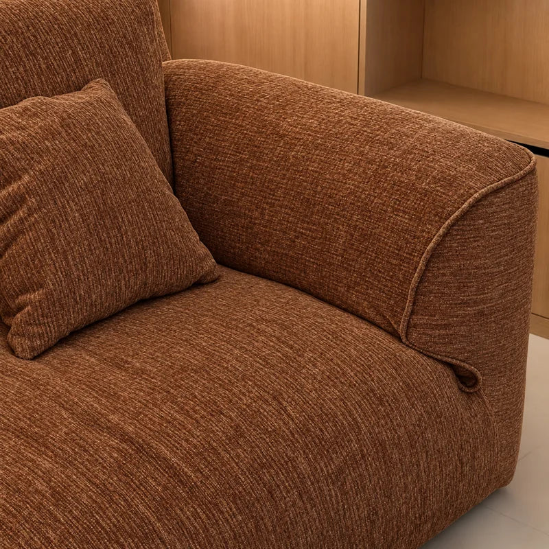 Custom Sofa Slipcover — Blossom · Burnt Umber