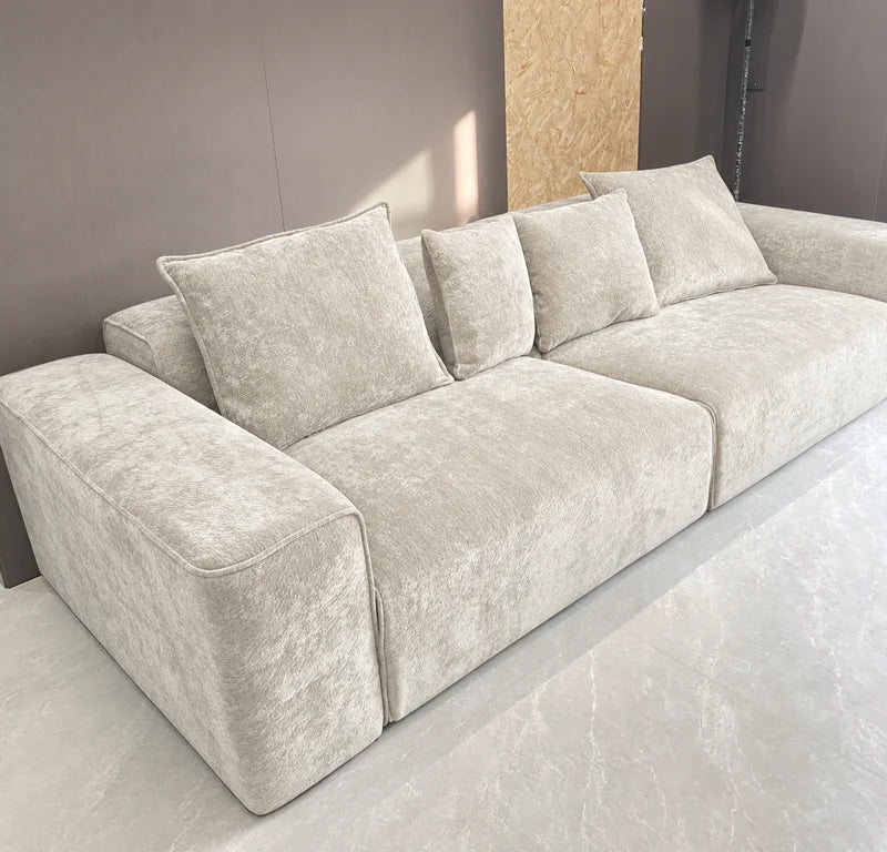 Custom Sofa Slipcover — Blossom · Champagne Cream
