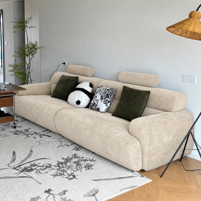 Custom Sofa Slipcover — Blossom · Champagne Cream