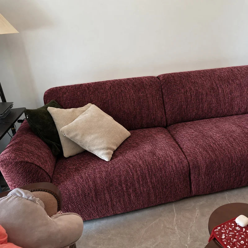Custom Sofa Slipcover — Blossom · Crimson Berry