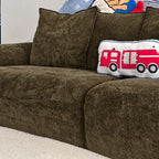 Custom Sofa Slipcover — Blossom · Espresso Bark