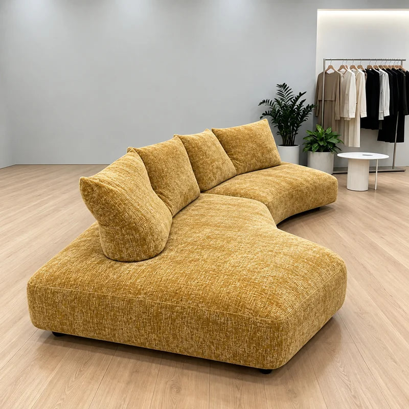 Custom Sofa Slipcover — Blossom · Golden Saffron