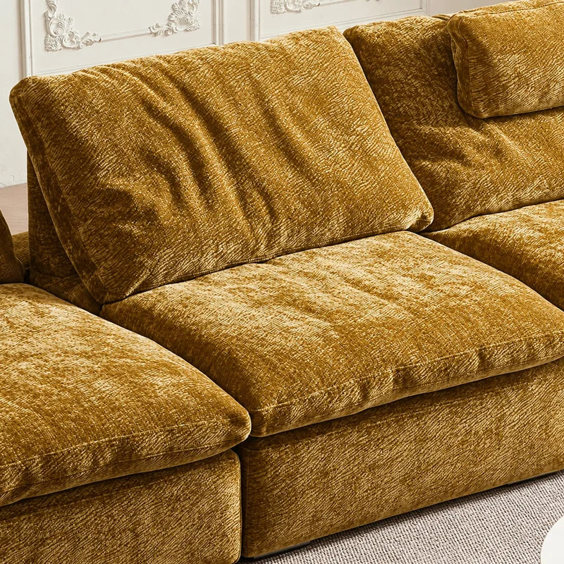 Custom Sofa Slipcover — Blossom · Golden Saffron