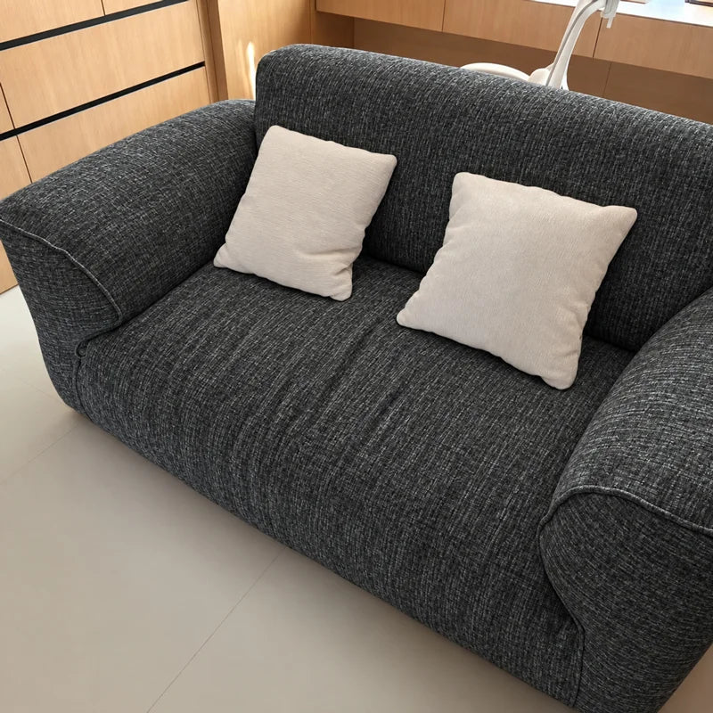 Custom Sofa Slipcover — Blossom · Graphite Slate