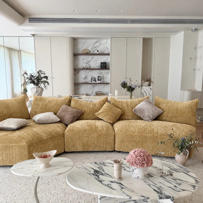 Custom Sofa Slipcover — Blossom · Honey Citrine