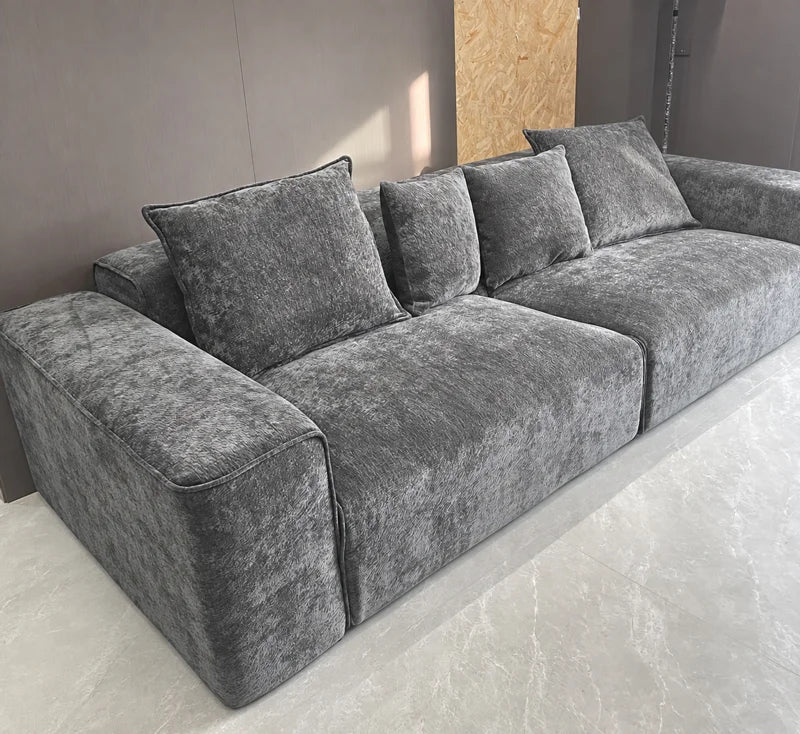 Custom Sofa Slipcover — Blossom · Platinum Drift