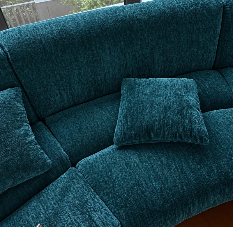 Custom Sofa Slipcover — Blossom · Regal Peacock