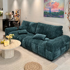 Custom Sofa Slipcover — Blossom · Regal Peacock