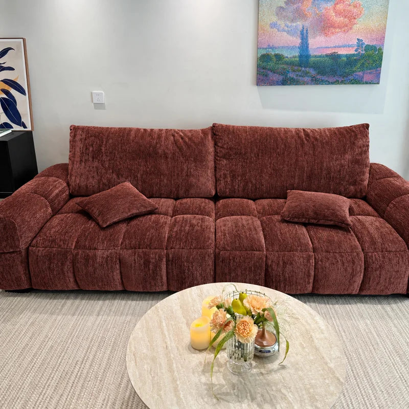 Custom Sofa Slipcover — Blossom · Terracotta Rouge