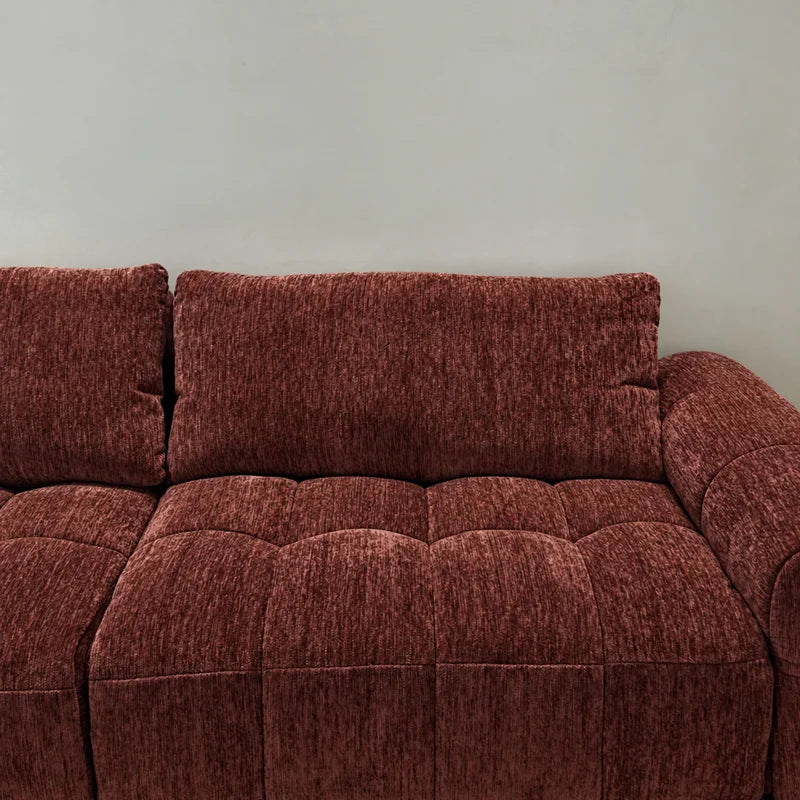Custom Sofa Slipcover — Blossom · Terracotta Rouge