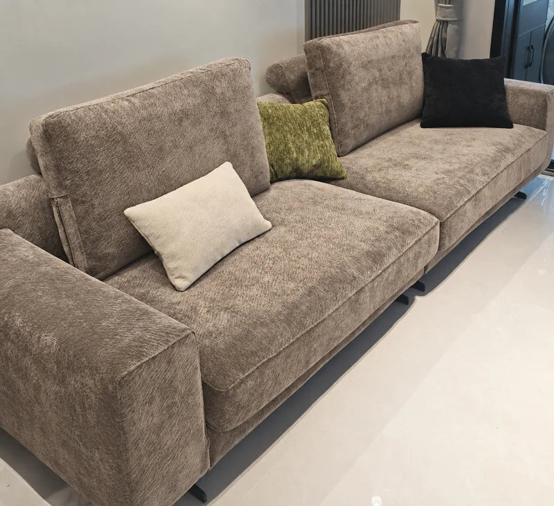 Custom Sofa Slipcover — Blossom · Truffle Taupe