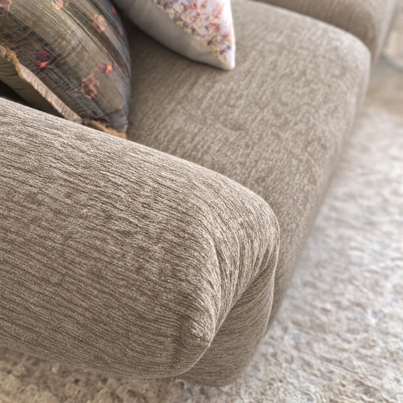 Custom Sofa Slipcover — Blossom · Truffle Taupe