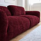 Custom Sofa Slipcover — Blossom · Velvet Merlot