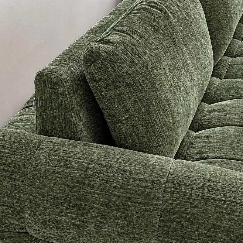 Custom Sofa Slipcover — Blossom · Verdant Avocado