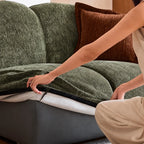 Custom Sofa Slipcover — Blossom · Verdant Avocado
