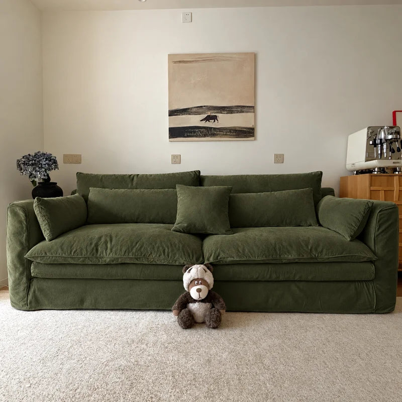 Custom Sofa Slipcover — Performance HH200 · Avocado Green
