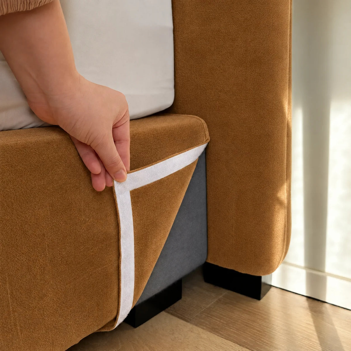 Custom Bed Frame Cover — Performance HH200 · Caramel