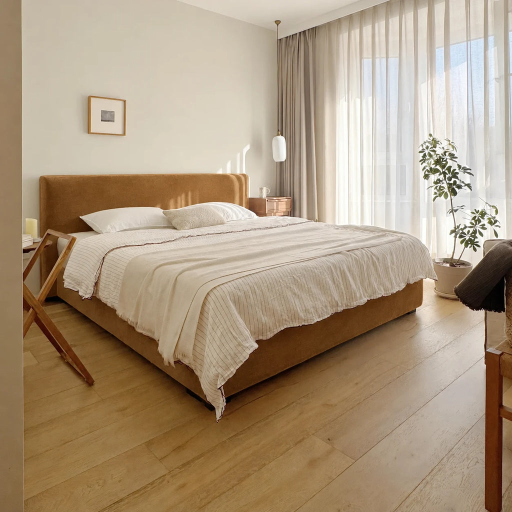 Custom Bed Frame Cover — Performance HH200 · Caramel