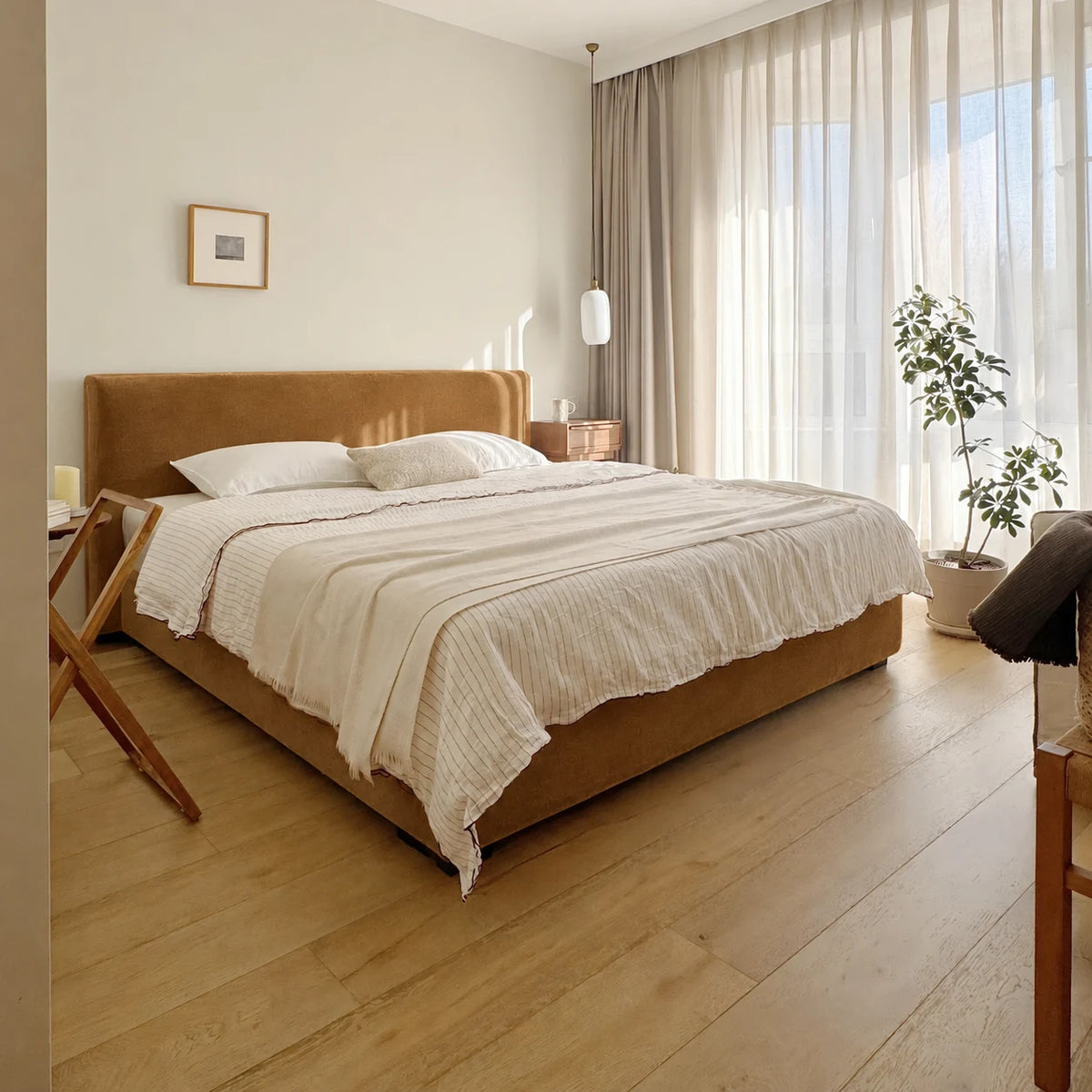 Custom Bed Frame Cover — Performance HH200 · Caramel