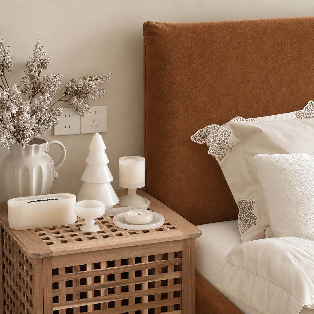 Custom Bed Frame Cover — Performance HH200 · Chestnut Brown