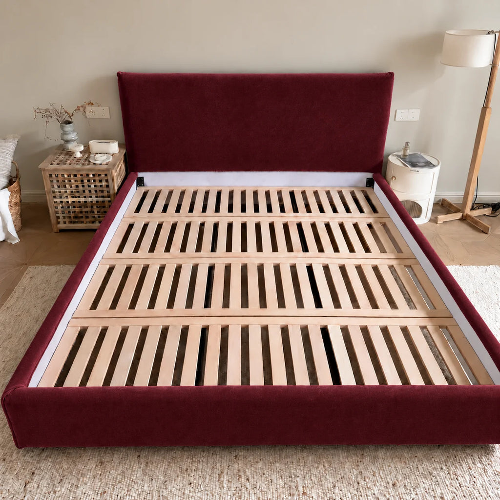 Custom Bed Frame Cover — Performance HH200 · Deep Burgundy