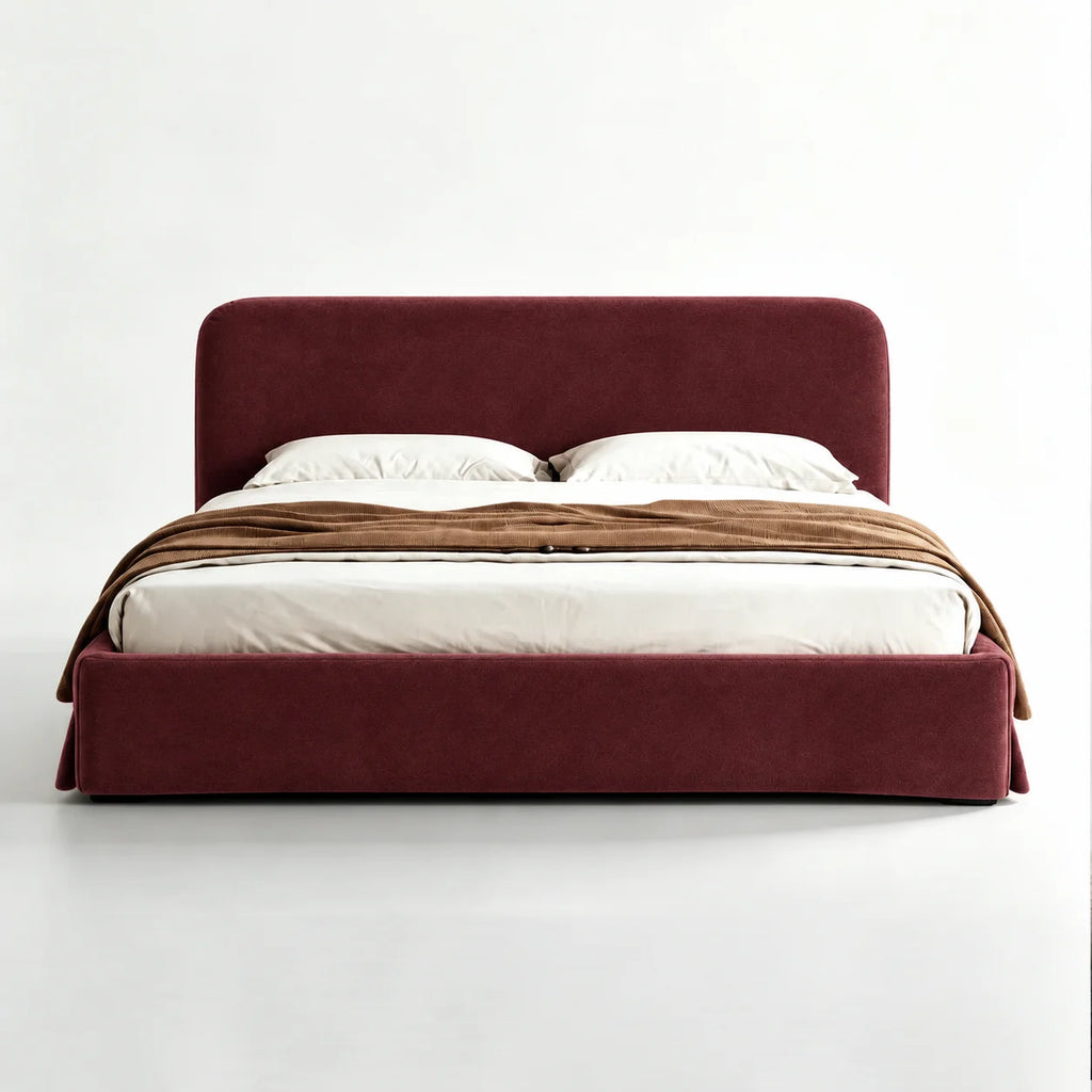 Custom Bed Frame Cover — Performance HH200 · Deep Burgundy