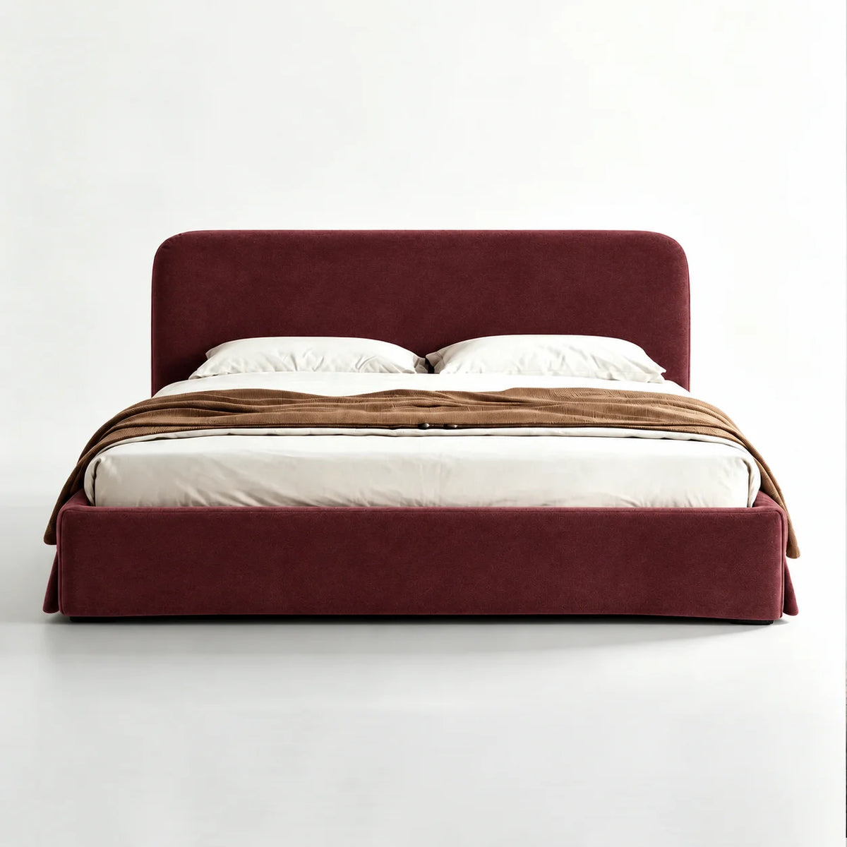 Custom Bed Frame Cover — Performance HH200 · Deep Burgundy