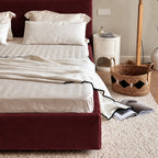 Custom Bed Frame Cover — Performance HH200 · Deep Burgundy