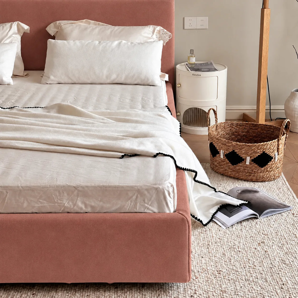 Custom Bed Frame Cover — Performance HH200 · Dusty Rose