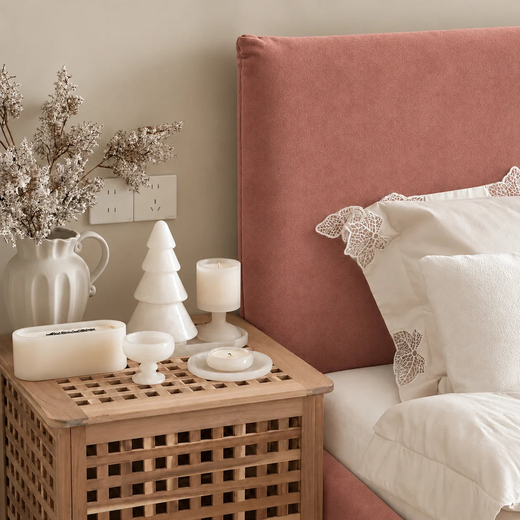 Custom Bed Frame Cover — Performance HH200 · Dusty Rose