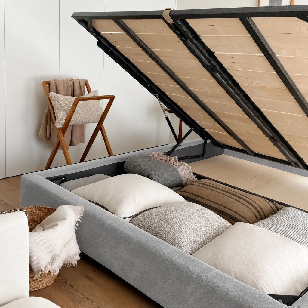 Custom Bed Frame Cover — Performance HH200 · Soft Silver Gray