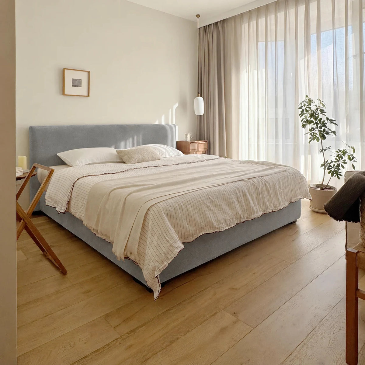 Custom Bed Frame Cover — Performance HH200 · Soft Silver Gray