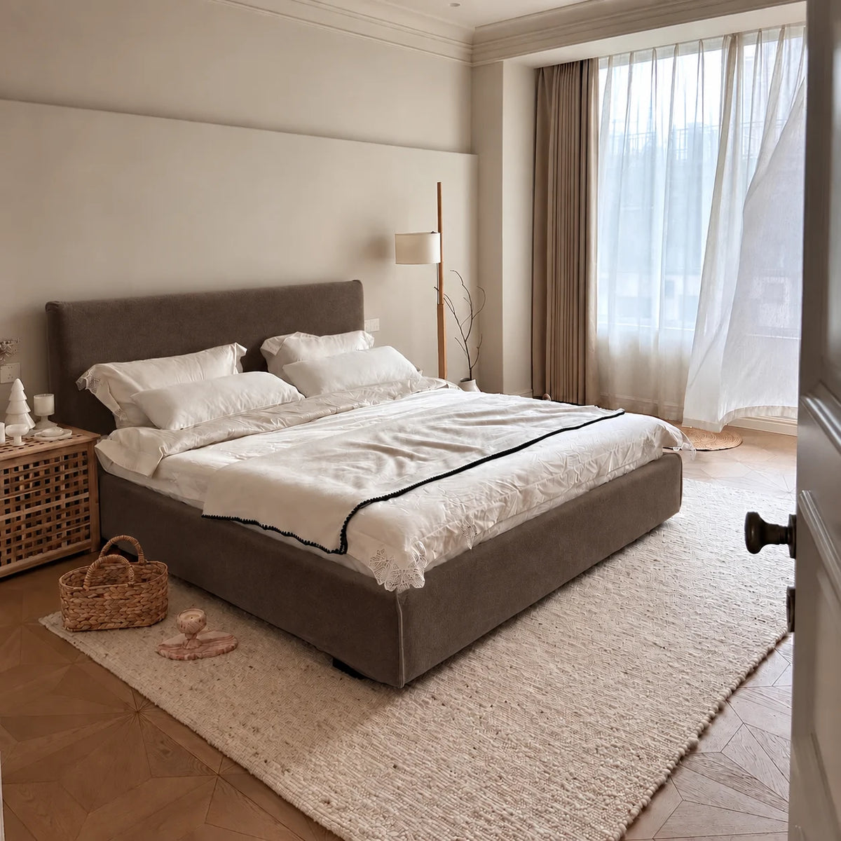 Custom Bed Frame Cover — Performance HH200 · Taupe